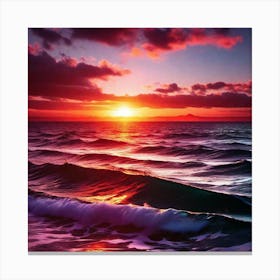 Sunset On The Ocean Canvas Print