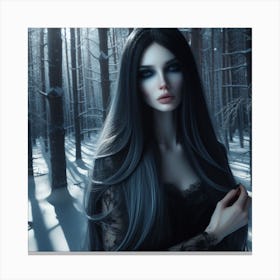Gothic Girl In The Woods Canvas Print