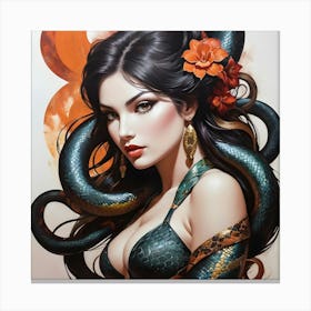 Snake Woman Art 03 1 Canvas Print