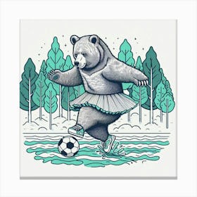 Baby’s Room Soccer Bear Canvas Print