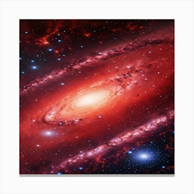 Red Spiral Galaxy Canvas Print