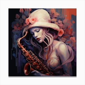 Saxophone Girl Canvas Print