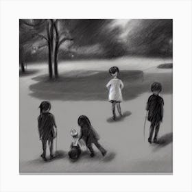 Children In The Park 1 Canvas Print