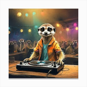 Meerkat Dj 6 Canvas Print