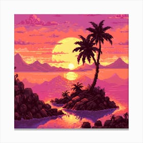 Pixel Sunset 2 Canvas Print