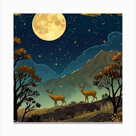 Leonardo Anime Xl A Natural Nighttime Scene With Golden And Br 0 (5) Canvas Print