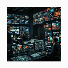 Tv News Studio Canvas Print