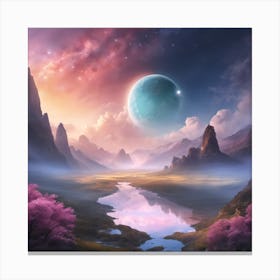 Space Landscape 1 Canvas Print