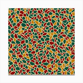 Mosaic Pattern, A Pattern Featuring Abstract Shapes And Mustard Rustic Green, yellow And Red Colors, 120 Canvas Print