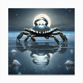 Crab In The Moonlight 26 Canvas Print