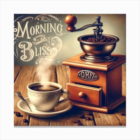 Morning Bliss Coffee Lover Wall Print Art A Nostalgic And Comforting Scene Celebrating The Joy Of Morning Coffee, Perfect For Adding A Cozy Touch To Any Space Canvas Print