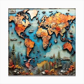 World Map 5 Canvas Print