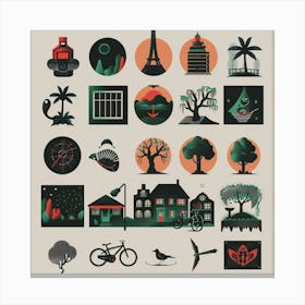 Collection Of Icons Canvas Print