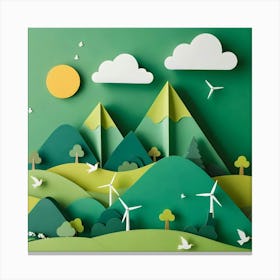 Landscape With Windmills Canvas Print