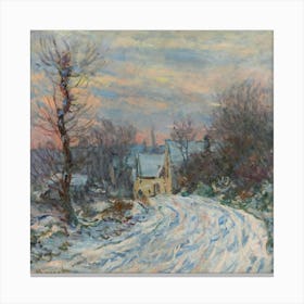 Claude Monet - Snowy Road Canvas Print