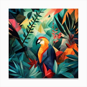 Tropical Parrot In The Jungle 2 Canvas Print