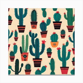 Cactus Pattern 11 Canvas Print