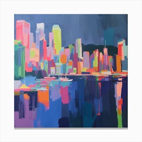 Abstract Travel Collection Vancouver Canada 6 Canvas Print