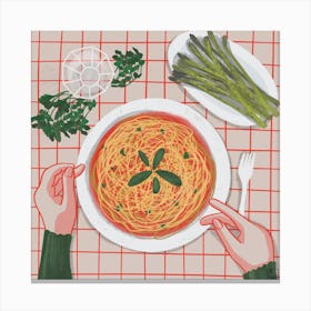 Mediterranean Spaghetti Square Canvas Print