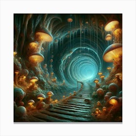Tunnel Of Mushrooms Canvas Print