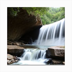 Waterfall - Waterfall Stock Videos & Royalty-Free Footage Canvas Print