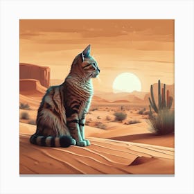 Cat In The Desert Canvas Print