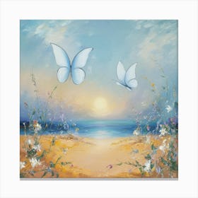 Butterflies On The Beach 1 Canvas Print