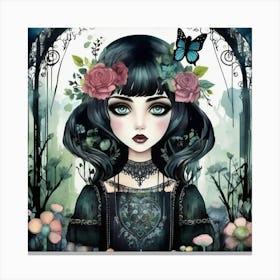 cute Gothic Girl Canvas Print