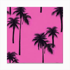 Palm Trees On A Pink Background 1 Canvas Print