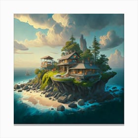 House On An Island Canvas Print