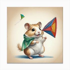 Hamster With Kite 1 Canvas Print