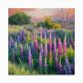 Vibrant Lupine Meadow Canvas Print