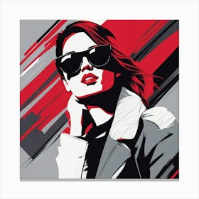 Girl In Sunglasses Canvas Print