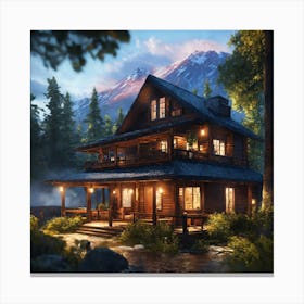 Cabin In The Woods 4 Canvas Print