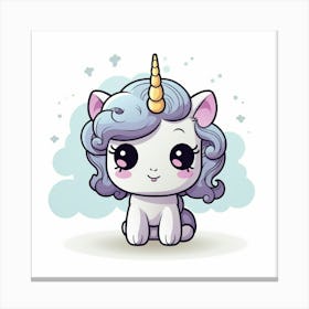 Unicorn With Rainbow Mane 13 Canvas Print