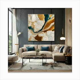 Abstract Marble Modern Painting Tableau (3) Canvas Print