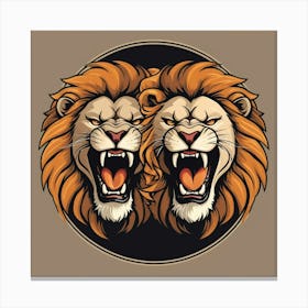 Two Lions Canvas Print