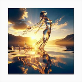 Woman In Water Canvas Print