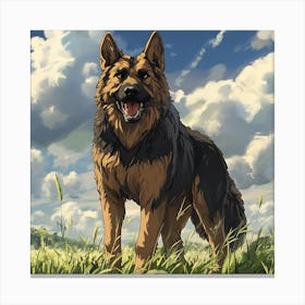 Giant Angry German Shepherd Dog 9 Canvas Print