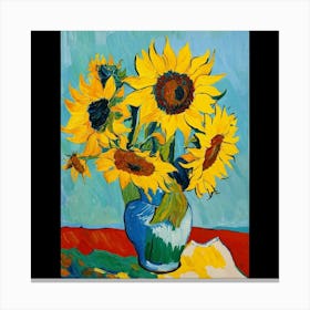 Sunflowers In A Vase 2 Canvas Print