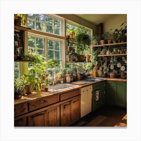 Kitchen Full Of Plants 1 Canvas Print