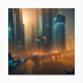 Futuristic Cityscape 2 Canvas Print