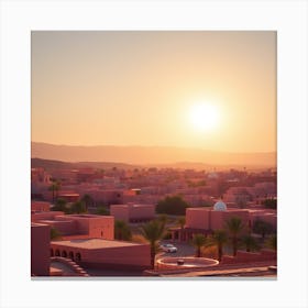 Sunset In Sahara Desert Canvas Print