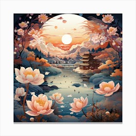 Lotus Flower Painting 1 Canvas Print