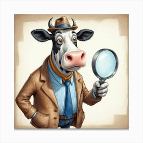 Cow Detective 2 Canvas Print