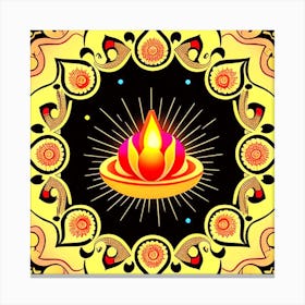 Diwali Lamp Vector Canvas Print