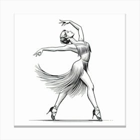 Line Art Latin Dancer 7 Canvas Print