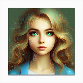 Girl With Green Eyes Canvas Print