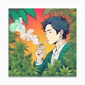 Man Smoking Weed Canvas Print