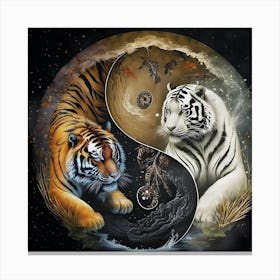 Yin And Yang Tiger Canvas Print